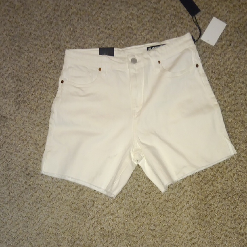 Blank NYC High Waist White Denim Shorts